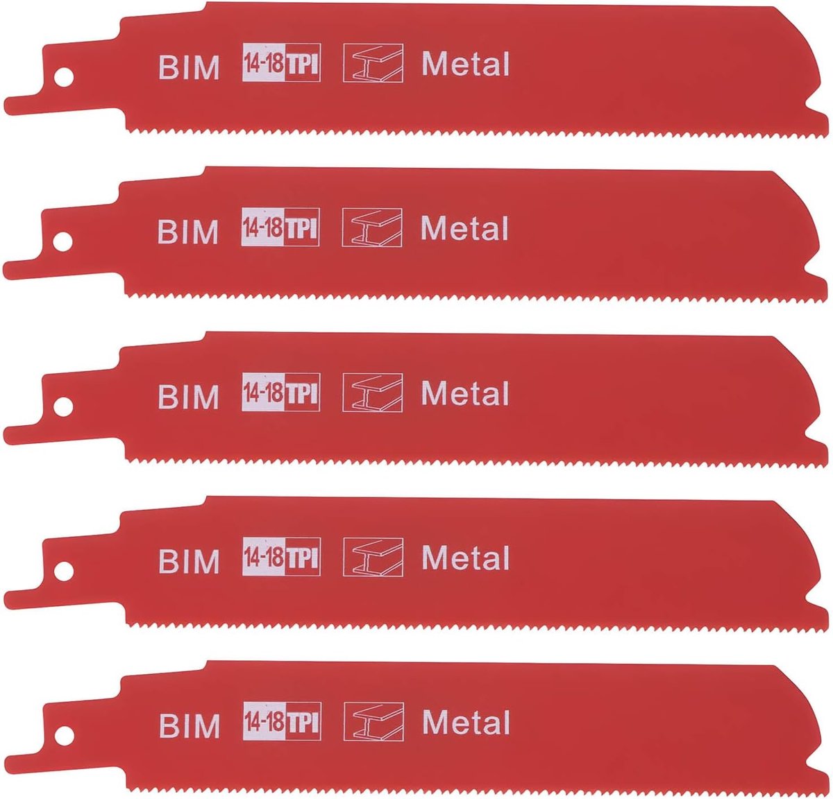SnelShoppen - 5 Stuks 6 Inch Reciprozaagbladen 14/18 TPI voor Het Snijden van Koper, Aluminium en Ijzer - Geschikt voor de Meeste Reciprozaagmachines