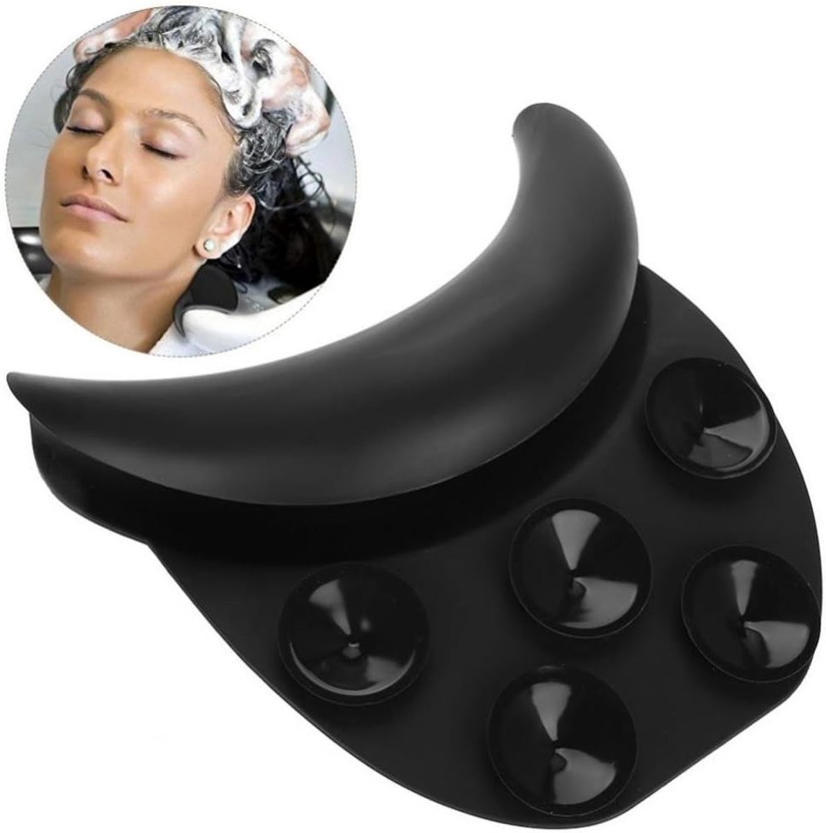 SnelShoppen - Salon Nek Kussen, Haarwasbak Shampoo Kom Neksteun, Zuigkussen voor Kappers, Spa Silicone Shampoo Kom Grip, Haarwas Bak Nek Rust Kussen