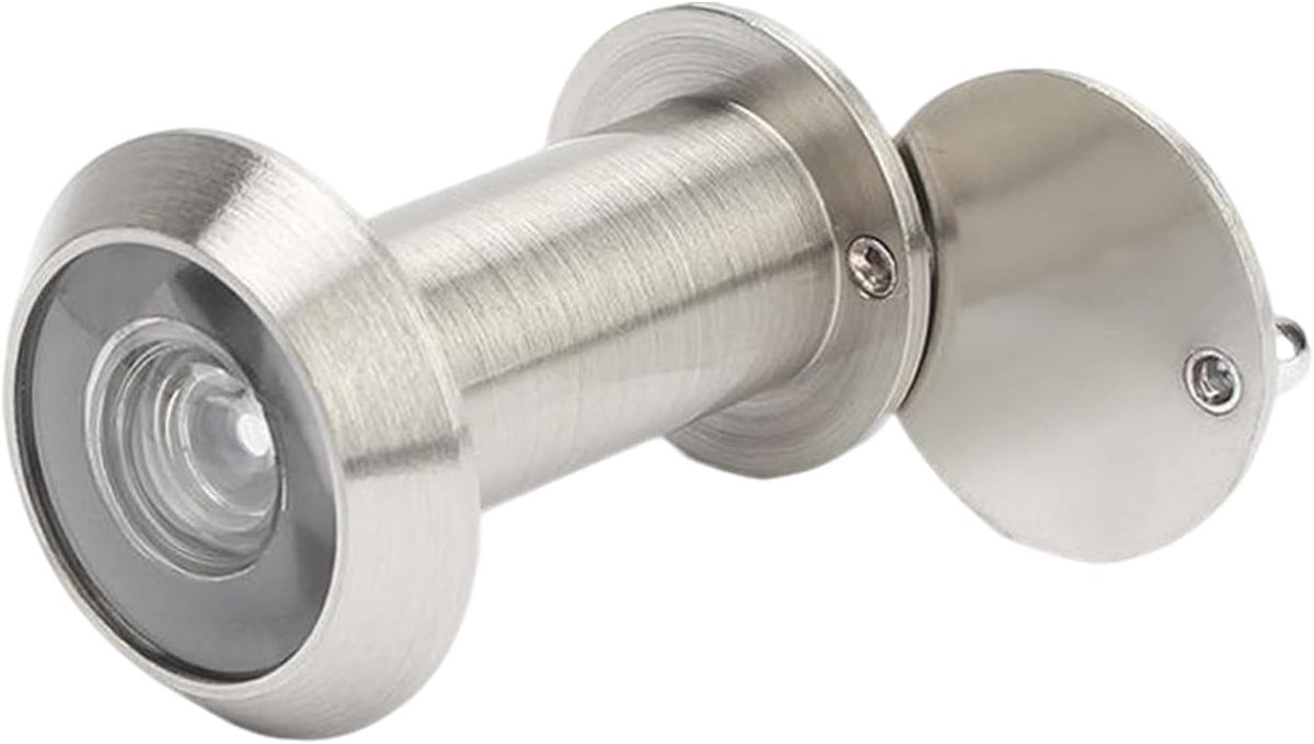 Deurviewer 200° - 28mm breed kijkhoek - zilver - stevige privacy cover voor thuis en kantoor - ShopVlot