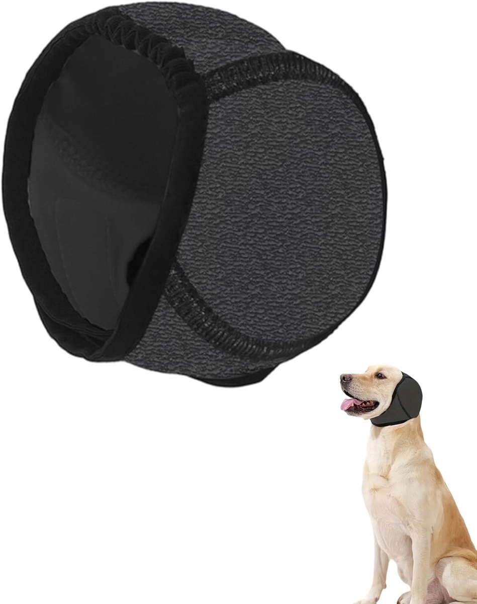 Dog Ear Muffs Waterproof Grey L Pack of 1 Dog Ear Muffs Waterproof Non-Slip Adjustable Pet Care Bathroom - ShopVlot