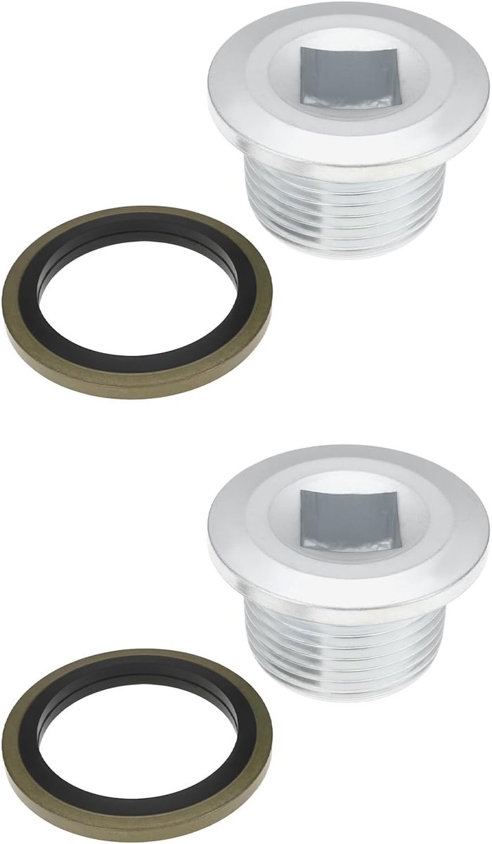 SnelShoppen - 2 Stks M22x1.5 Olie Pan Afvoerplug met Sluitring voor C-ummins 24 Kleppen Motoren ISB 6.7 5.9 - Hoge Temperatuur Bestendig