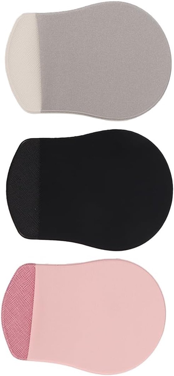 SnelShoppen - 3 Stuks Universele Zelfklevende Muishouder voor Laptopbureau - Herbruikbare Muisorganizer in Zwart/Grijs/Roze voor Kantoor en Reizen