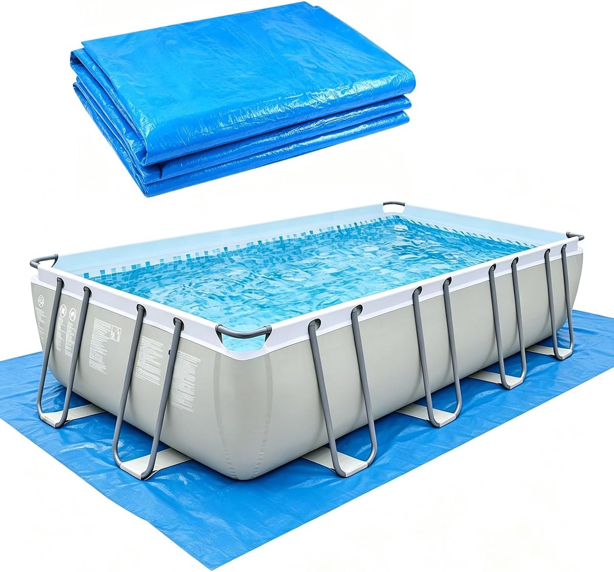 SnelShoppen - Pool Onderlaag 800 x 430 cm voor Boven Grond Zwembaden, Grondzeil, Zwembadmat voor Opblaasbare Botten, Paddling Pools, Tuinaccessoire, W