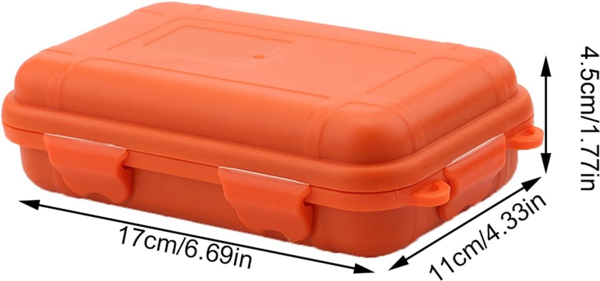 SnelShoppen - Waterdichte Opbergdoos, Outdoor, Schokbestendig, Draagbare Droge Opbergbox voor Vissen, Kamperen, Wandelen, Buitensporten (L-ORANJE)