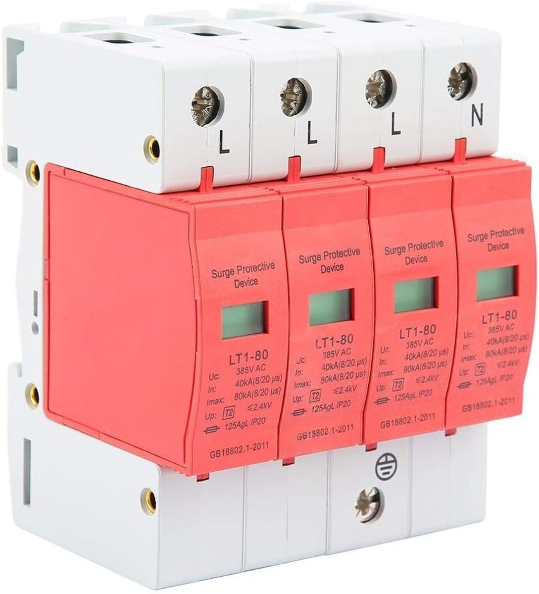 SnelShoppen - Home Overspanningsbeveiliging Laagspanningsbeveiliger LT-40/80 4P 40-80KA 385V AC - Vlamvertragend Materiaal, Hoge Stabiliteit, Eenvoudi