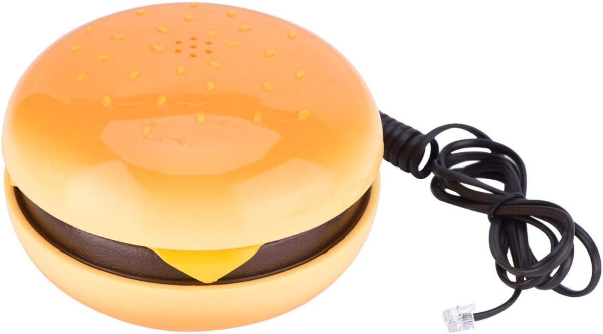 SnelShoppen - Emulational Hamburger Telefoon, Leuke Vaste Telefoon voor Thuisdecoratie, Retro Landlijntelefoon met Duidelijke Geluidskwaliteit en Mult