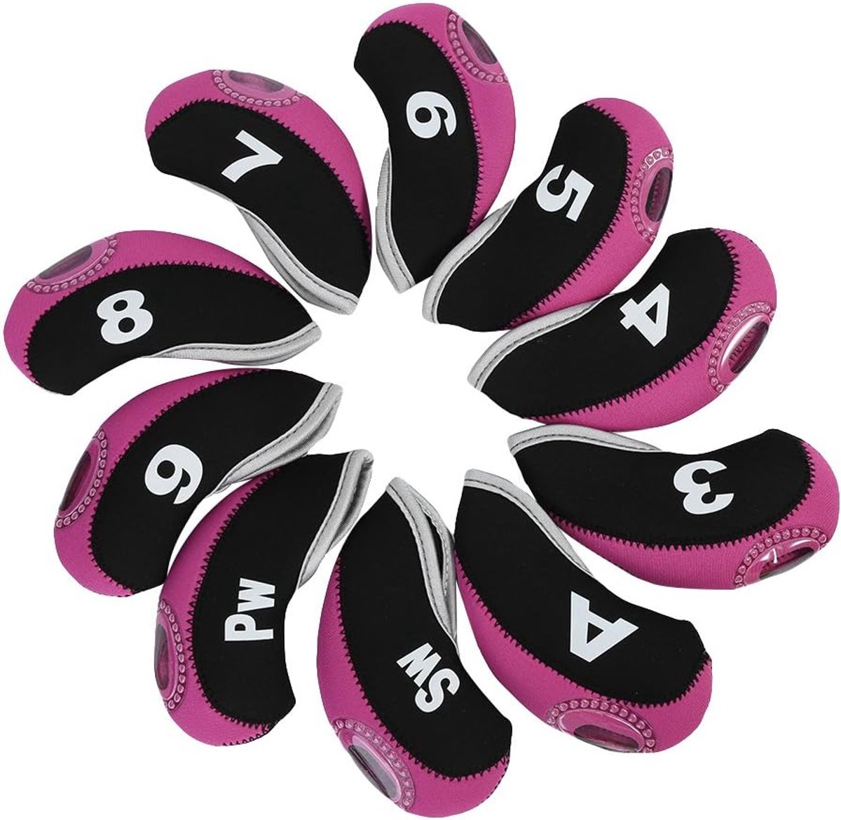 SnelShoppen - 10 Stuks Golf Club Hoofddeksels, Golf Cap Hoofddekkers met Cijfers, Duurzaam Neopreen, Waterdicht, Bescherming voor Golfclubs, Ideaal vo