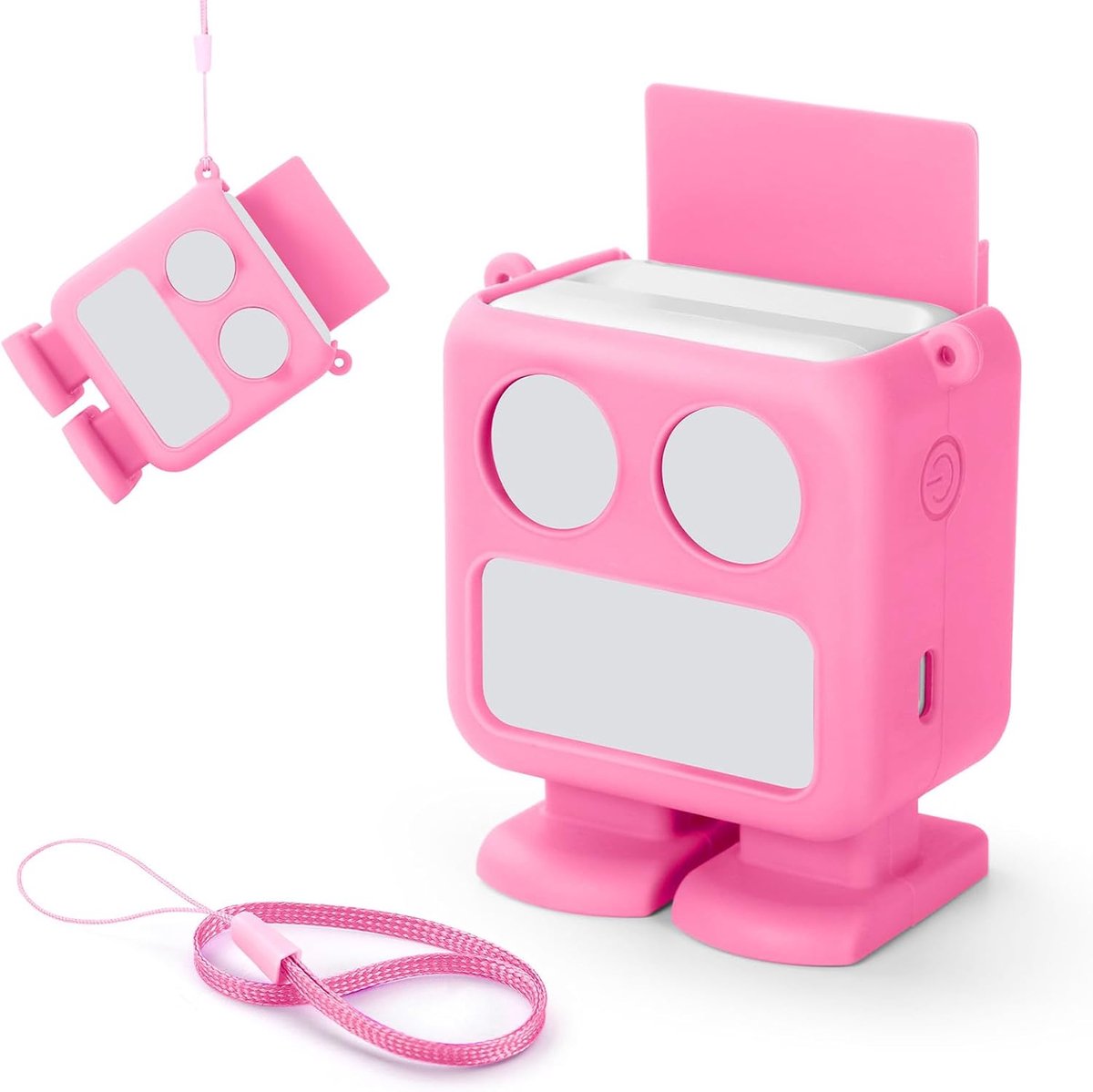 SnelShoppen - Cartoon Silicone Hoesje voor Yoto Mini - Beschermende Silicone Cover met Kaartsleuf en Draagriem - Schattige en Duurzame Bescherming voo