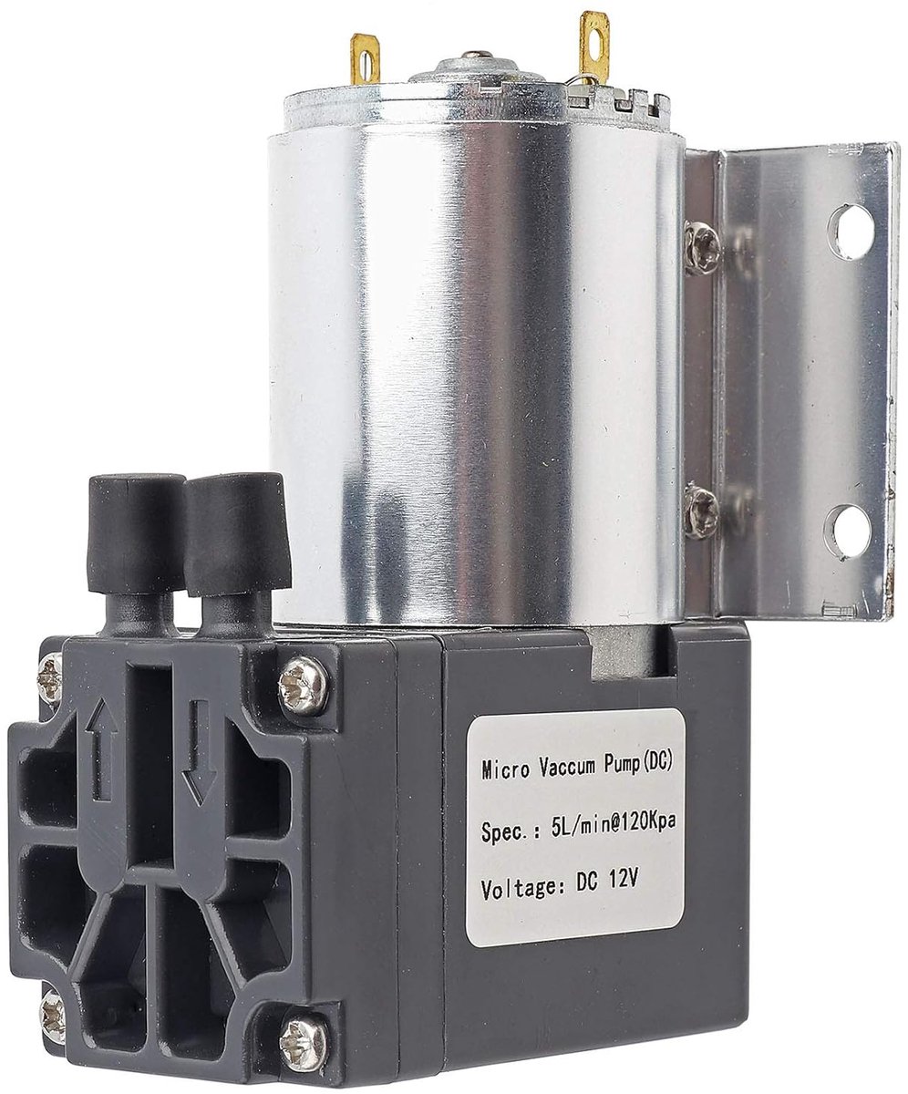 SnelShoppen - Qcwwy Luchtpomp Mini-vacuümpomp 6W 500mA DC 12V Geluidsarme Luchtcompressor met Stabiele Zuigkracht 120 kPa voor Wetenschappelijk Labora