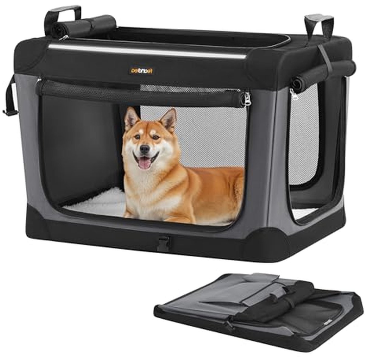 Honden Transportbox - Reismand Hond - Veilig Reizen - Snelle Opzet - 76 x 53 cm - Zwart