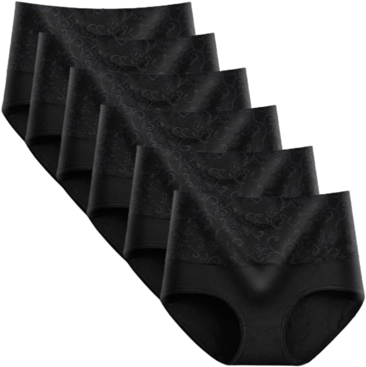 Dames Hoge Taille Ondergoed - Elastische Katoenen Panty's met Lichte Buikondersteuning - Set van 6 Stuks