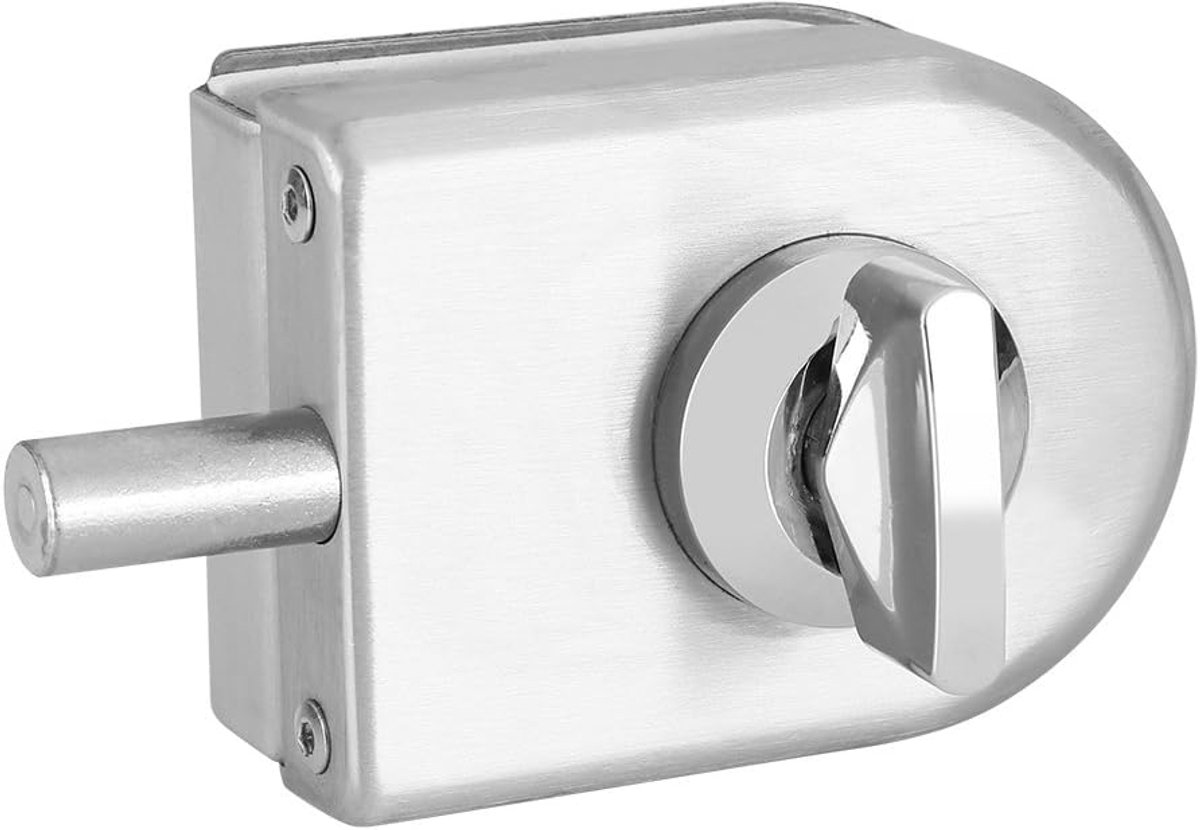 SnelShoppen - 10~12mm RVS Glazen Deurslot, Draai Knop Open/Dicht Haakslot voor Thuis, Hotel, Badkamer Gebruik, Hemisfeer