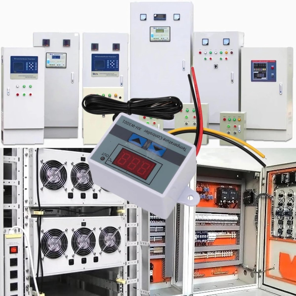 SnelShoppen - Digitale Temperatuurregelaar met Thermostaat XH-W3001, Verwarmings- en Koelingsschakelaar 110-220V, Waterdichte Sensorsonde -50°C tot 11
