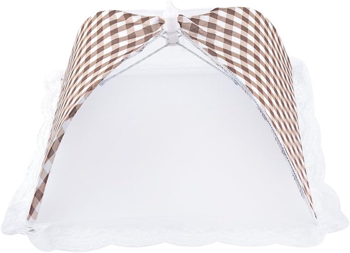 SnelShoppen - Vouwbare parasolhoes pop-up dome insectennet 32x31cm - Muggennet BBQ keukengerei - Duurzaam polyester en metaal - Voor picknick, tuin en