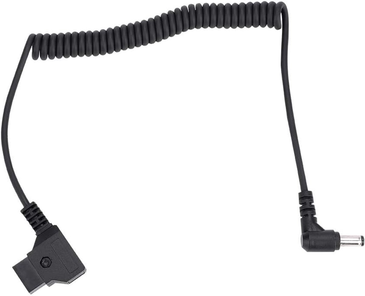 SnelShoppen - D-Tap Stekker naar DC 5.5 * 2.5mm Voedingskabel Spiraalkabel Adapter voor BMCC BMPC 4 Carat Camera - Hoogwaardige Kunststof, Stabiele Pr