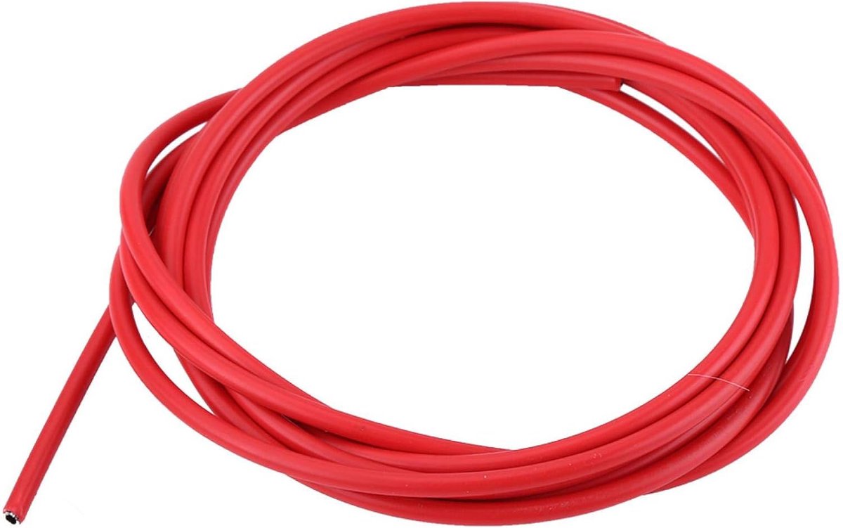 SnelShoppen - 4mm Fietskabel, 3m Fietsschakel Kabelslang, Fietsremkabel voor Wegfietsen, Rood, Hoogwaardige Rubber en Staal