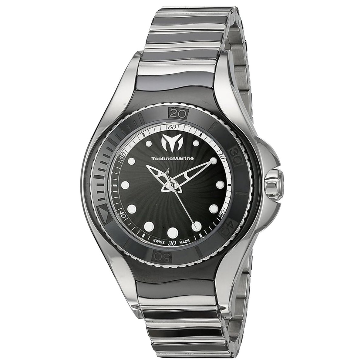 TechnoMarine Manta 213002 Dameshorloge – 40 mm – Quartz – Zwart Keramiek – 200 Meter Waterdicht