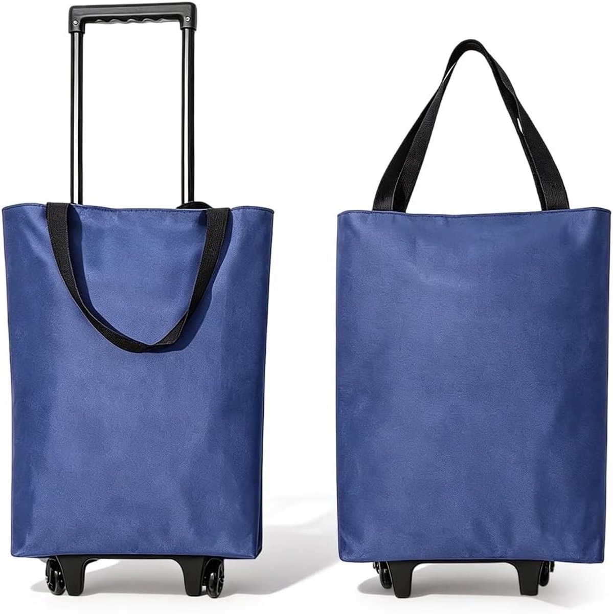 Vouwbare Winkelwagentje 30L 2-in-1 Lichtgewicht Shopping Trolley met Tas voor Camping, Reizen en Supermarkten tot 25 kg (Blauw)