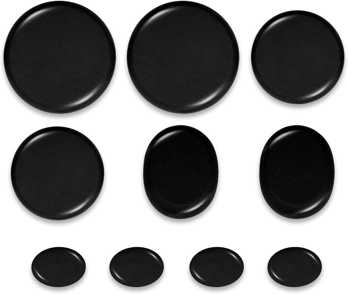 SnelShoppen - Hot Stone Massage Set 10-delig Basalt Massage Stenen met Opbergtas voor Thuismassage en Ontspanning - Ideaal voor Wellness en Relaxatie
