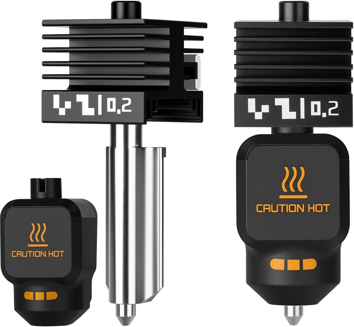 SnelShoppen - 2 stuks X2D/P2S Geïntegreerde Snelle Verwisselbare Hotend 0.3mm Gepantserde Stalen Dopsleutel Hoge Temperatuur Extruder Hot End Vervangi