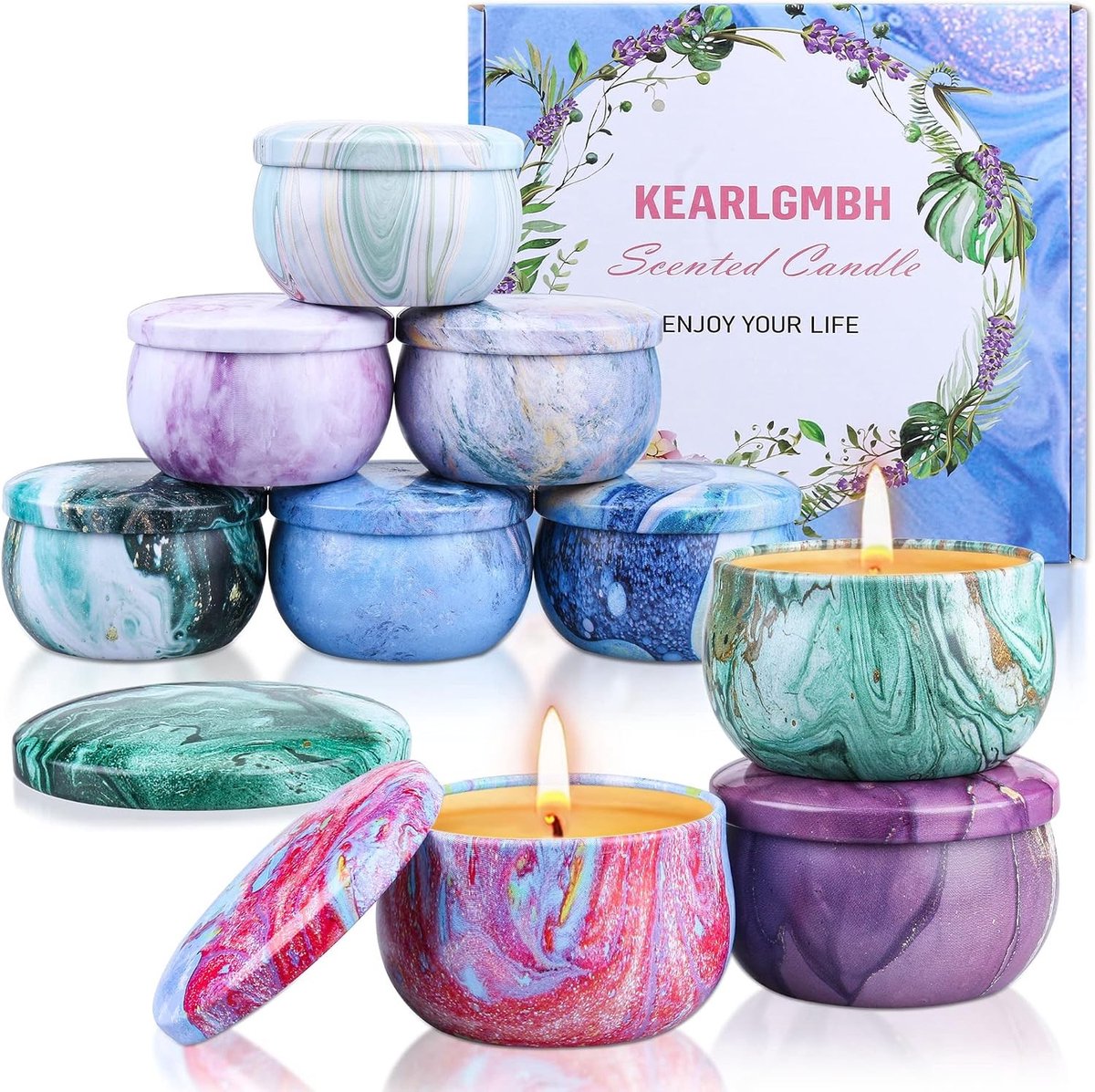 Aromatherapie Geurkaarsen Set - Multikleur - 9 Stuks - Natuurlijke Sojawas - Voor Dames