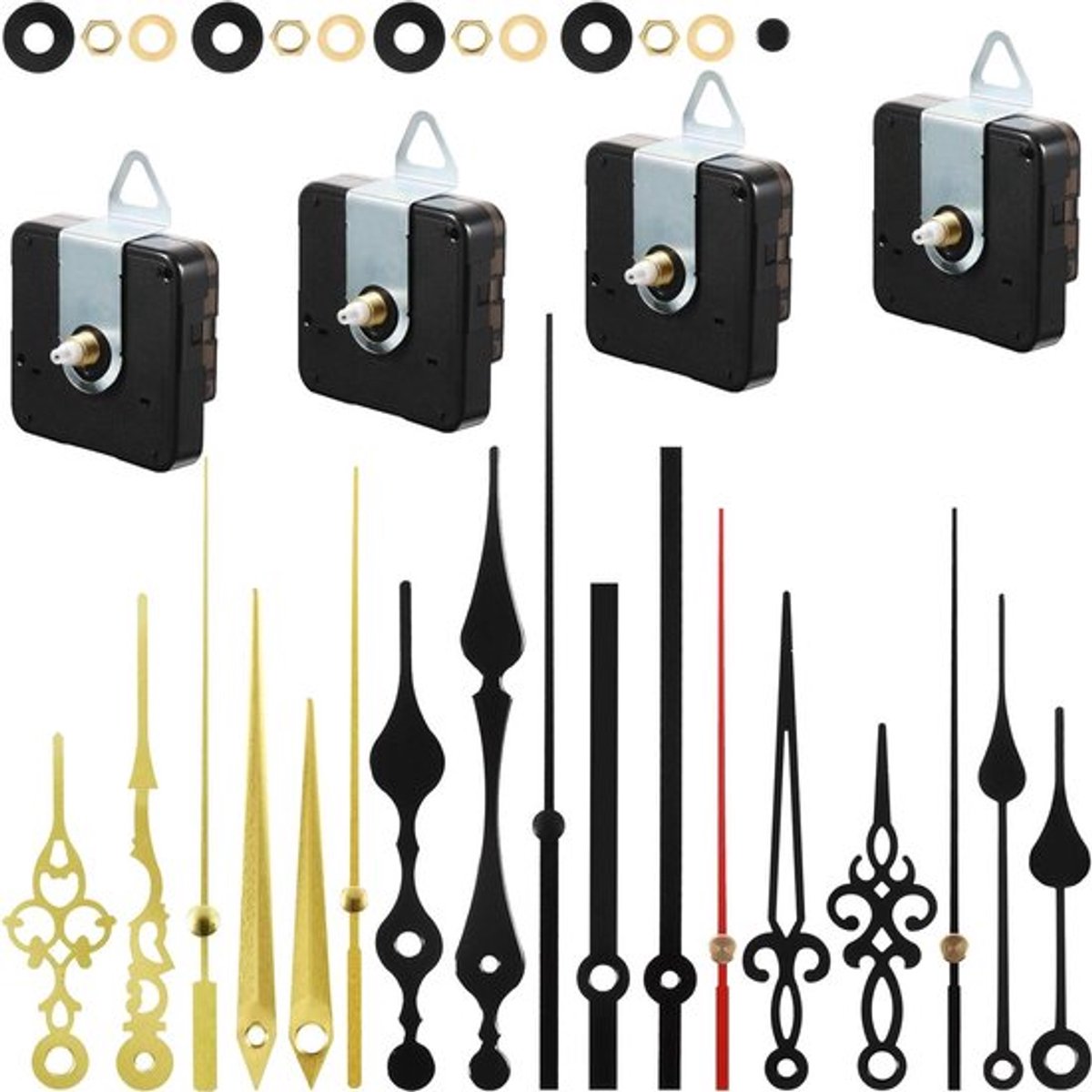 Quartz Beweging Vervangingsonderdelen Set met 6 Handen, Stille Uurwerken voor DIY Reparatie (13mm)