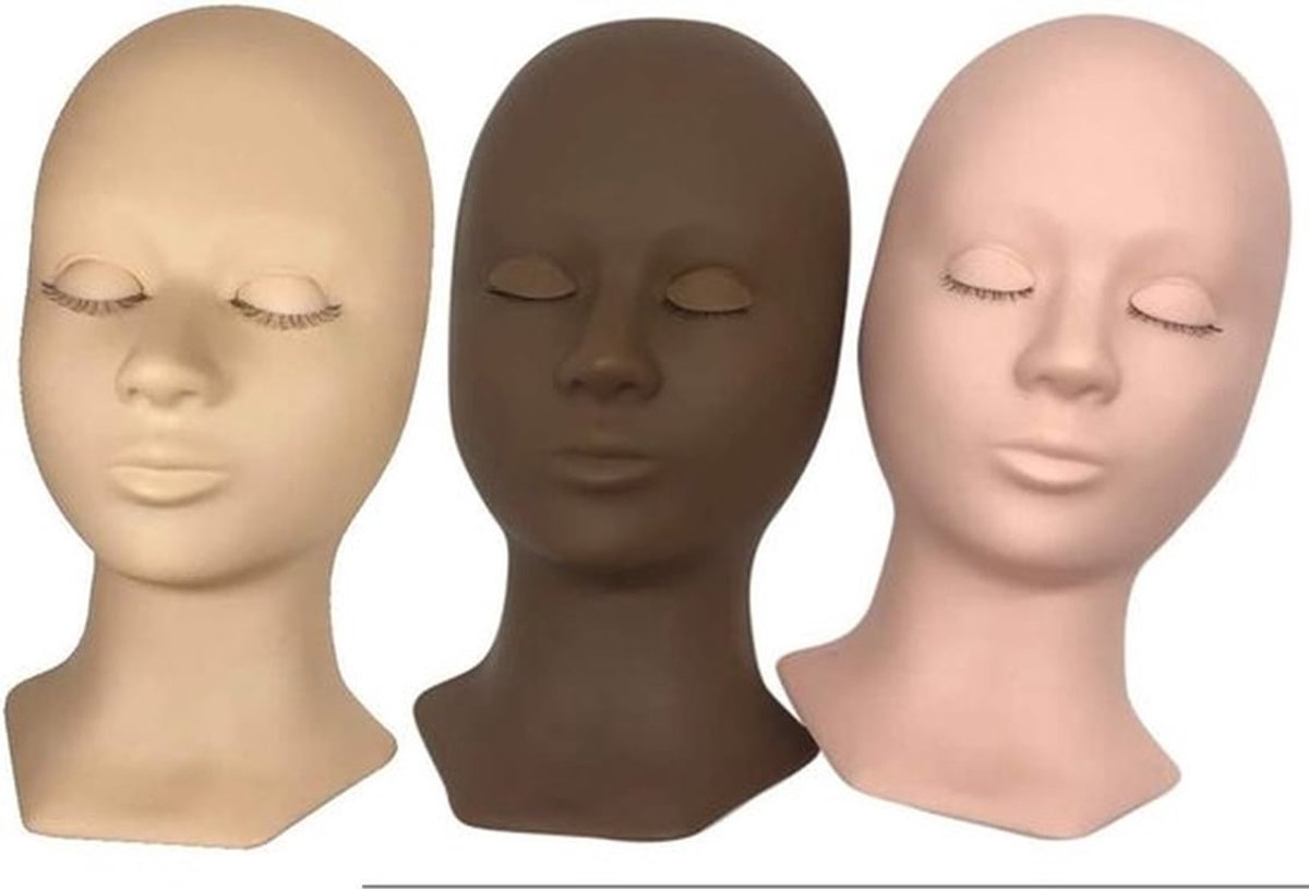 Make-up oefenhoofd voor training, make-up en wimperextensions, ideaal voor cosmetische oefeningen en acupunctuurmassage
