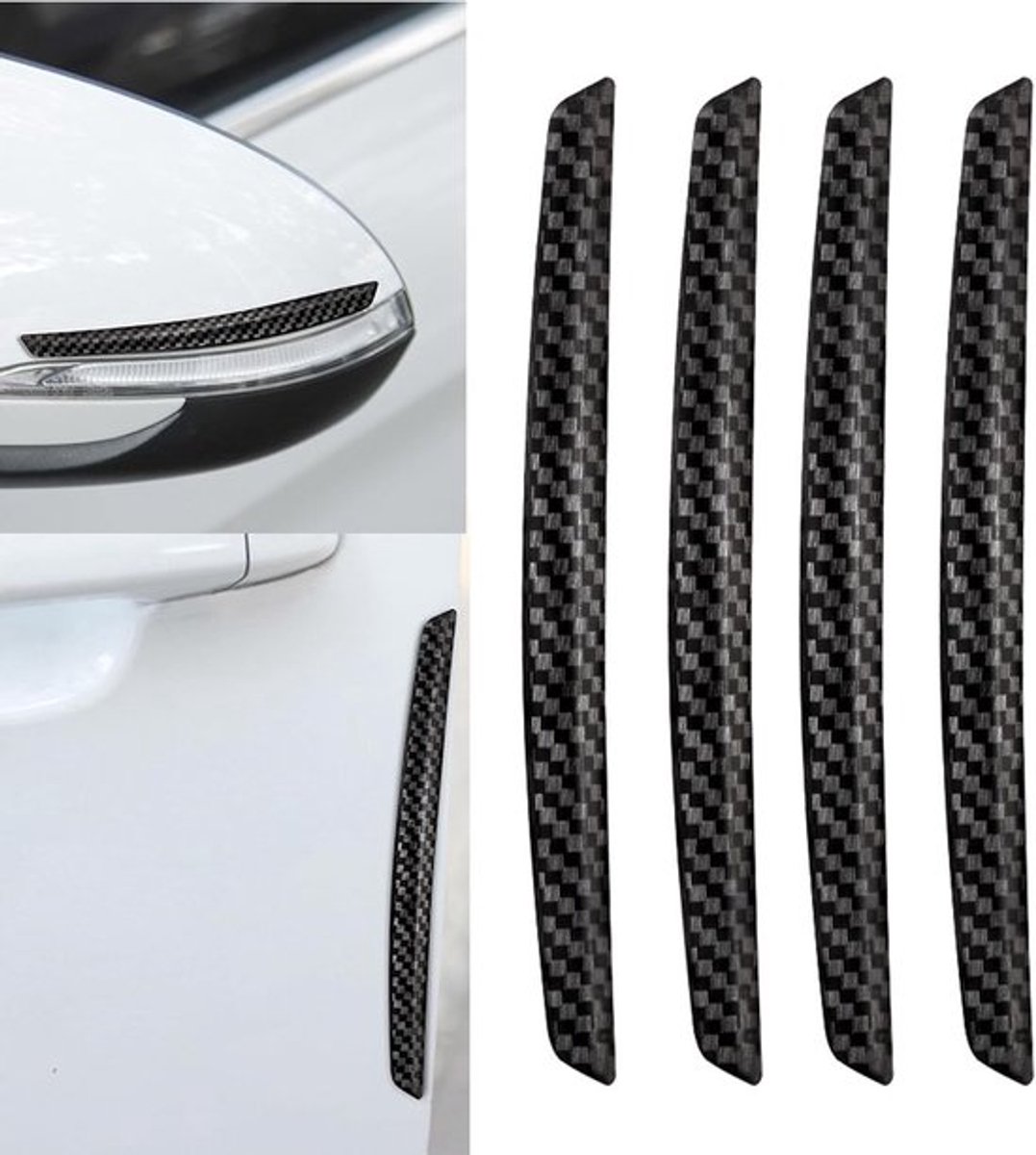 Rubberen Bescherming voor Autodeuren - Premium Zwart - Set van 4 - Voorkom Schade en Krassen