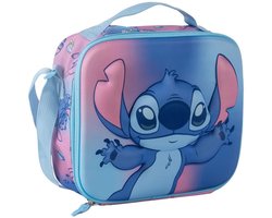 Sac à lunch Disney Stitch – Sac isotherme pour enfants – Avec bandoulière et poignée – Rose/Bleu – 23,5 x 22,5 x 5 cm