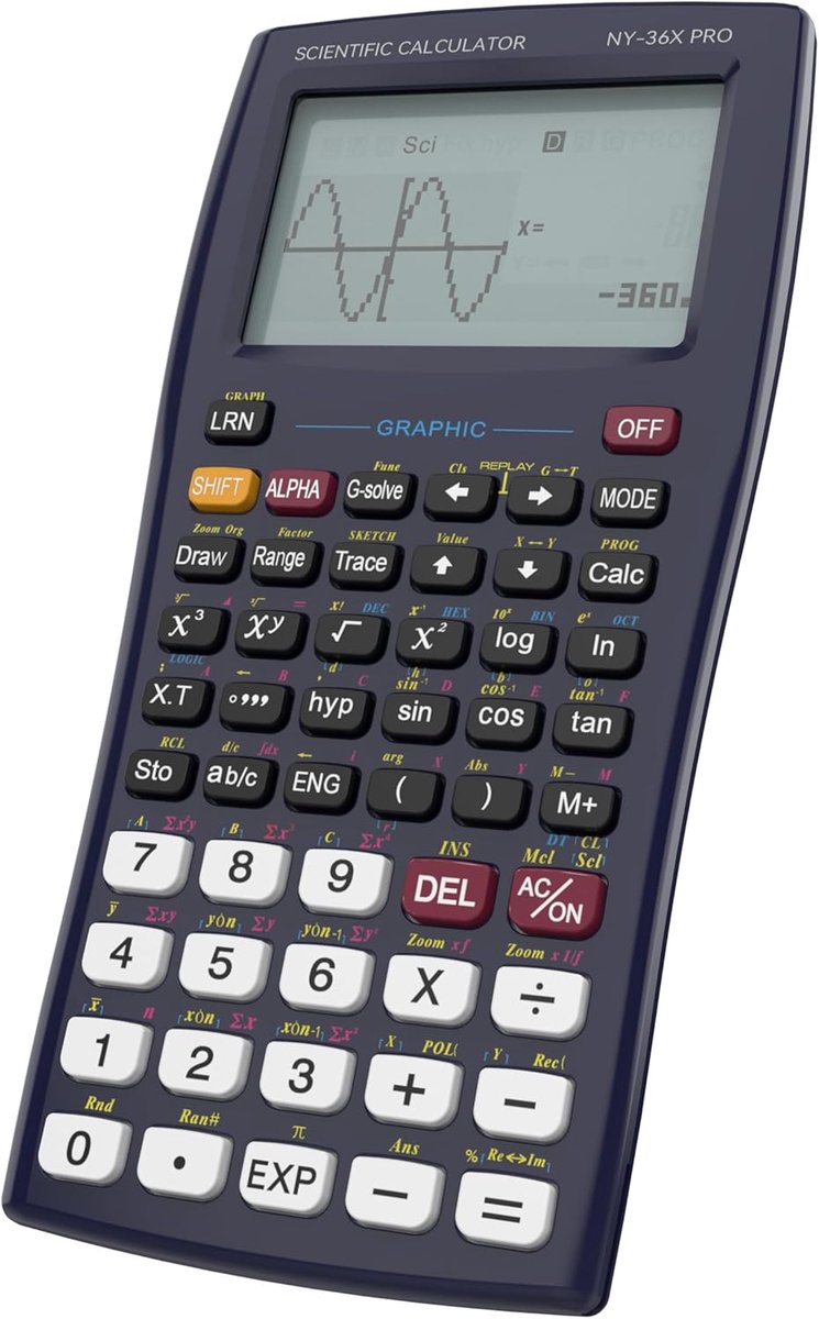 SnelShoppen - ROATEE 36X Pro Grafische Wetenschappelijke Calculator met 360+ Functies, Hoge Resolutie Display voor Studenten en Ingenieurs