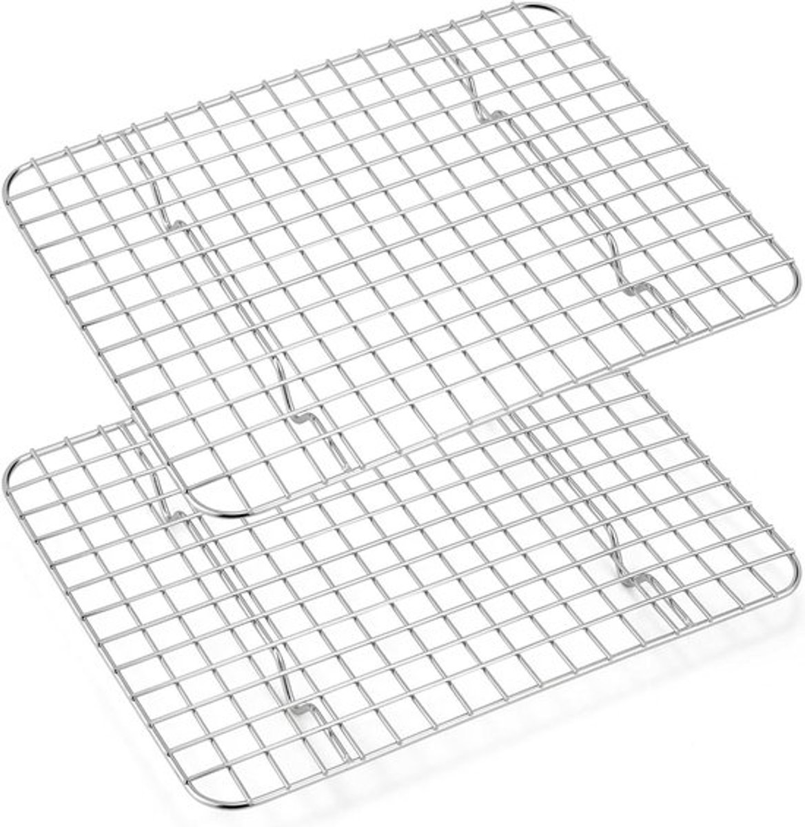 Set van 2 RVS Koelroosters voor Bakken en Grillen - 29,7 x 22,5 x 1,8 cm, Duurzaam en Hittebestendig