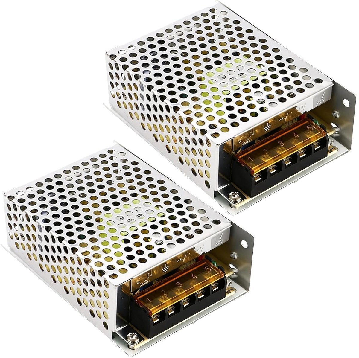 SnelShoppen - 2 Stuks 12V 5A 60W Voeding, LED Transformator Schakelaar Converter Spanning van AC 220V naar DC 12 Volt, Adapter Transformer voor LED St