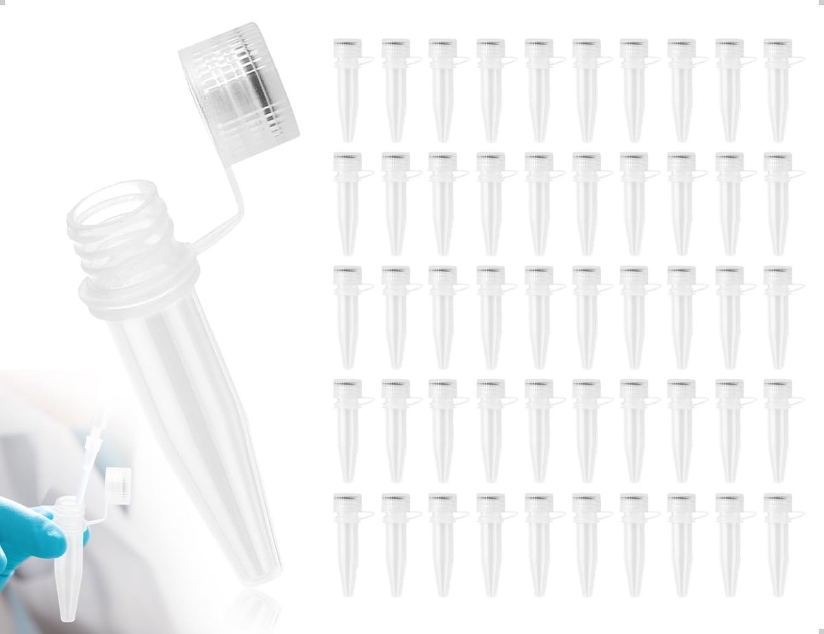 Centrifugebuizen 2 ml - Transparant - Schroefdop - Ideaal voor laboratoriumtests - ShopVlot