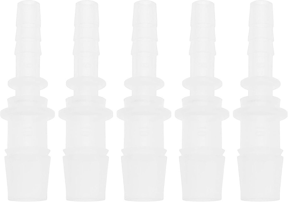 SnelShoppen - 5 Stuks 6mm tot 10mm Slangconnector Plastic Adapter 54mm Lengte Geschikt voor Koudwateruitlaten Tuin Irrigatie