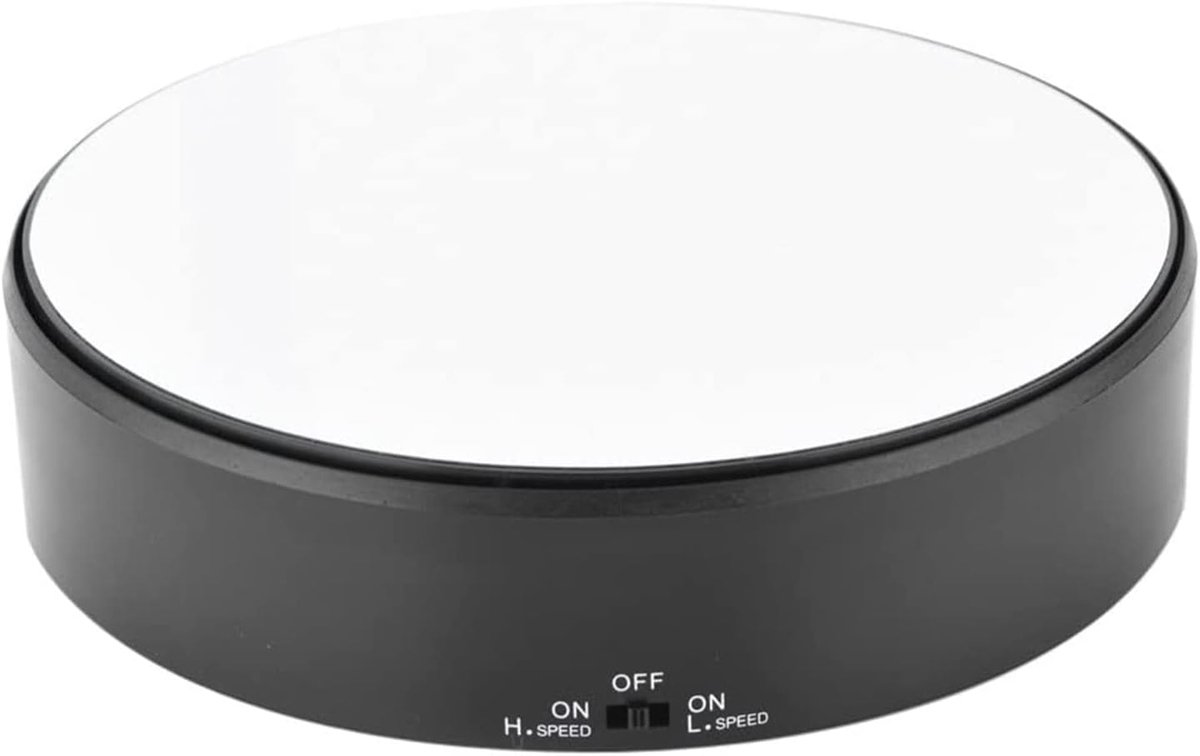 Ejoyous Rotatable Mirror Rotating Plate, 360° Rotatable Display Stand Made of ABS with Adjustable Speed, for Smoke - ShopVlot