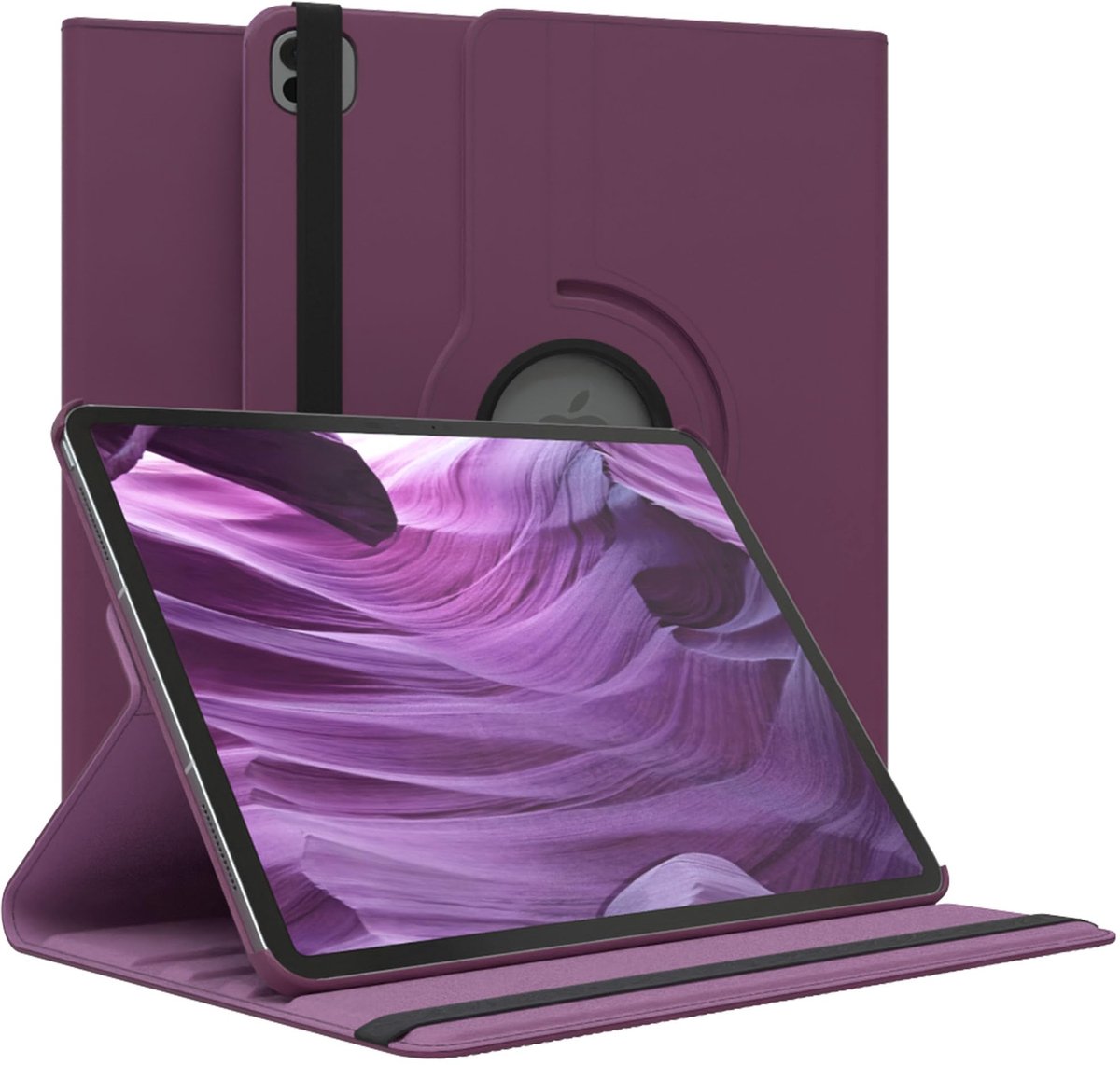 SnelShoppen - EAZY CASE Tablethoes voor iPad Pro 13 inch (2025) - Beschermhoes Rotatiecase met Standaardfunctie en 360 Graden Draaibaar Kunstleer Klap