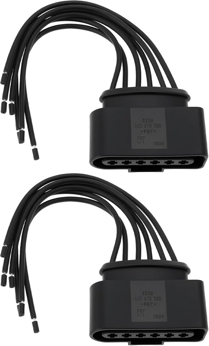 6 pin connector reparatieset - 2x 15cm kabel - geschikt voor Audi en VW - perfect voor brandstofpomp - ShopVlot