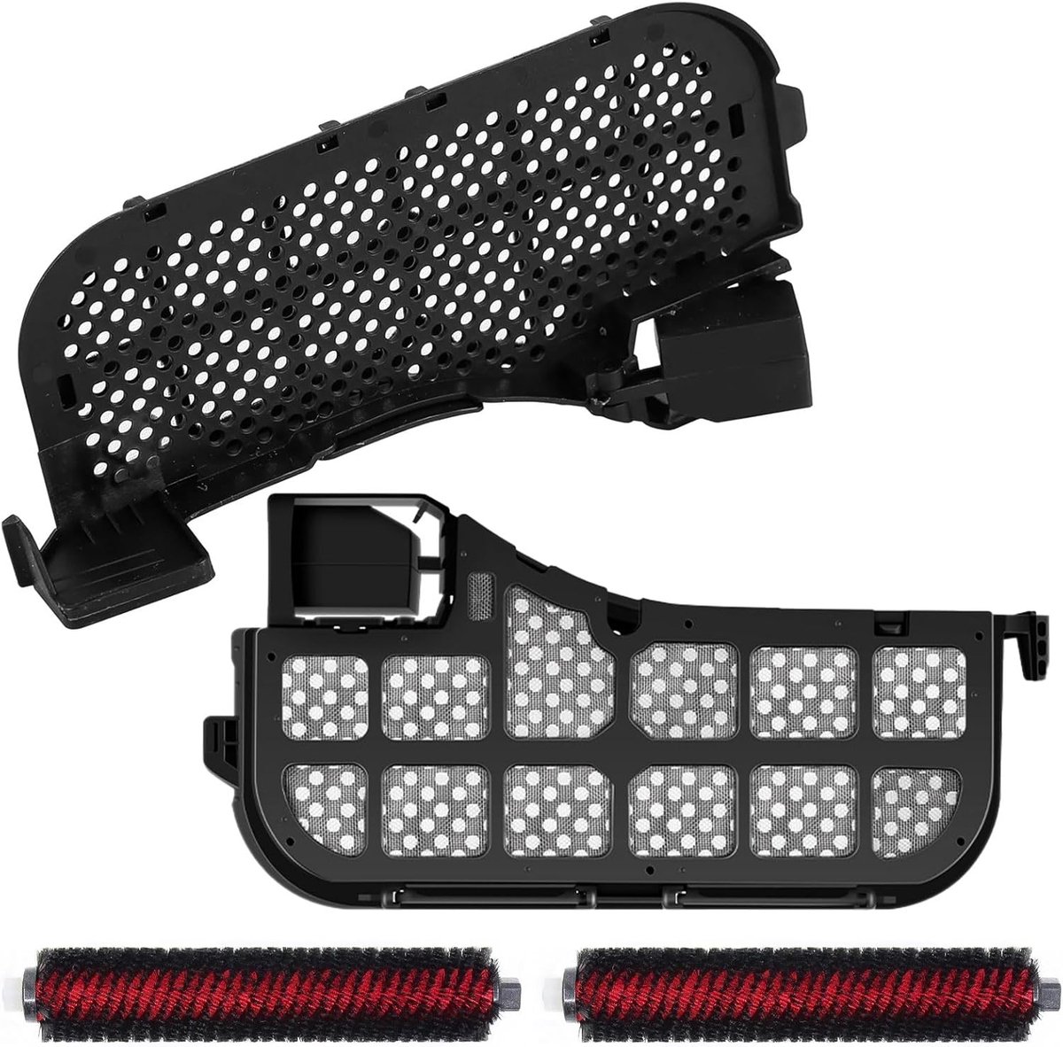 SnelShoppen - Pack van 2 Waterfilters voor Roborock S8 Pro Ultra, Duurzaam Plastic met 2 Schoonmaakborstels, Vervangingsaccessoires voor Thuis, Hotel