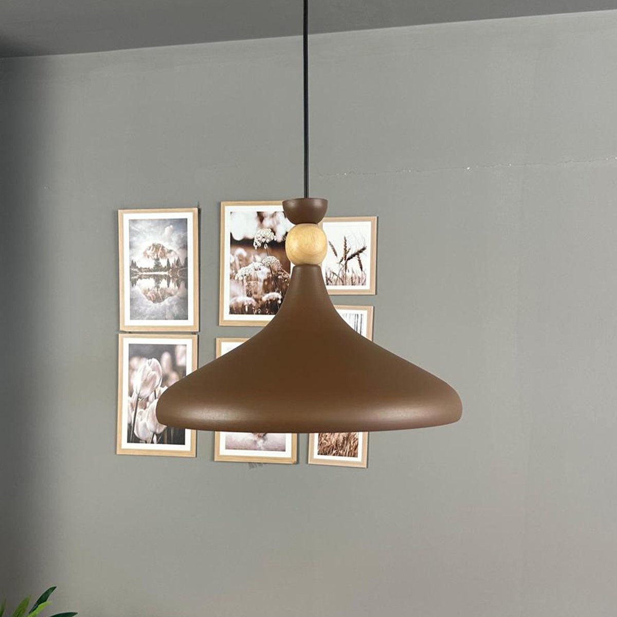 Bamyum Champion hanglamp, industriële Modern stijl, Ø35 cm, bruin metalen lamp