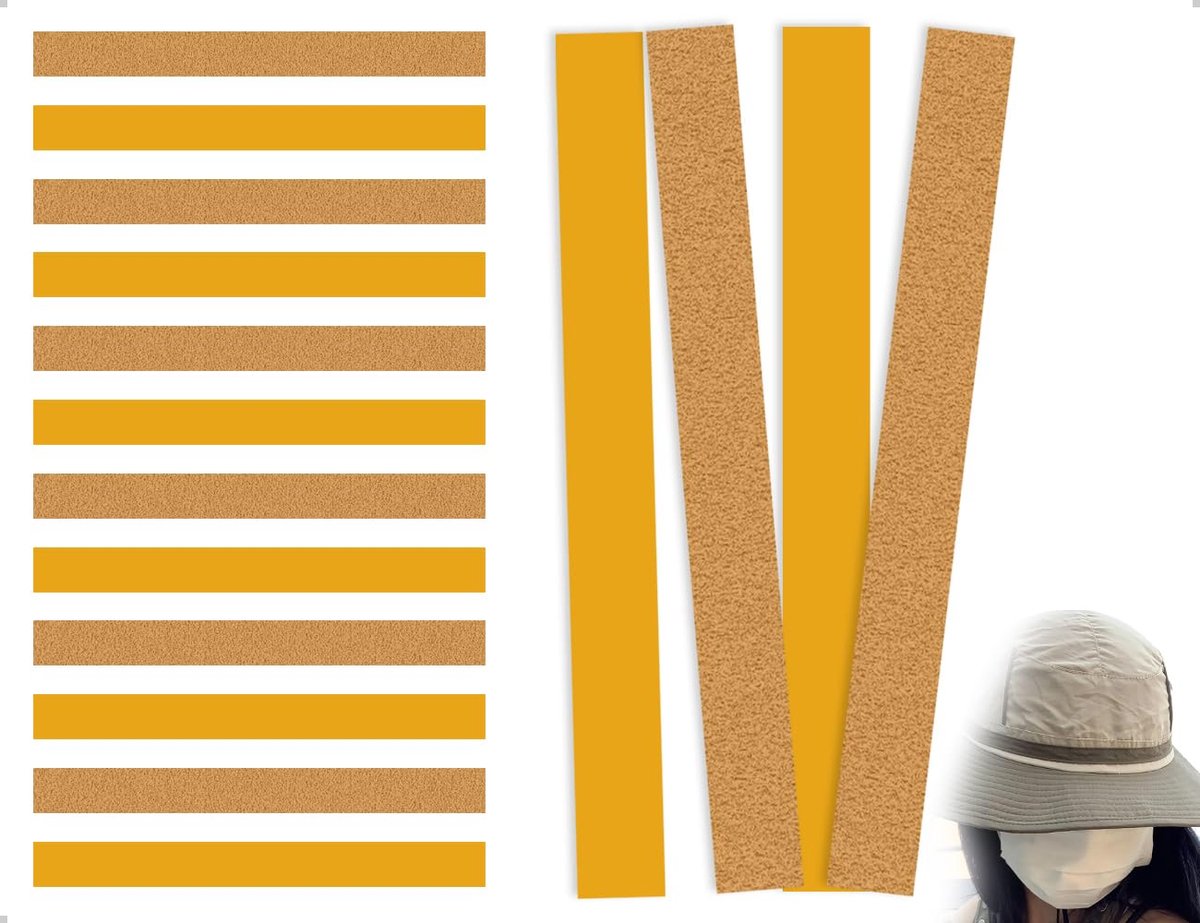 SnelShoppen - 12 Stuks Korkstrips Zelfklevend Duurzaam en Comfortabel Hoedverkleiner voor Familiebijeenkomsten, Speelgoed voor Kinderen en Doe-Het-Zel
