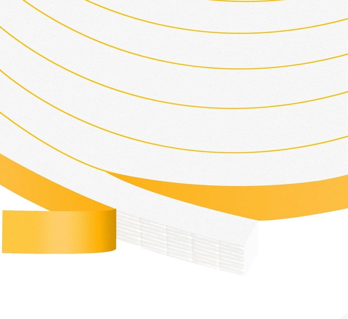 High Density Foam Tape 12mm(W) x 10mm(T), Self Adhesive Weather Stripping Seal, Home Window Insulation Door Draught - ShopVlot