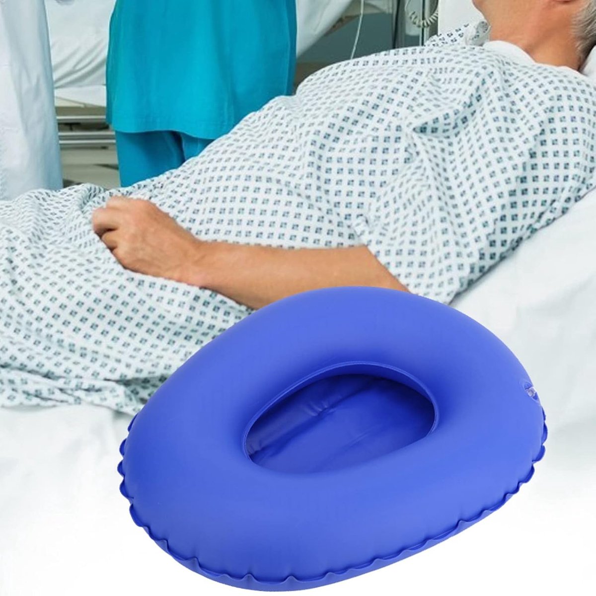 Inflatable Air Cushion, Bed Pan, Portable Inflatable Toilet Bowl, PU Material, Inflatable Bed Pan for Fracture - ShopVlot