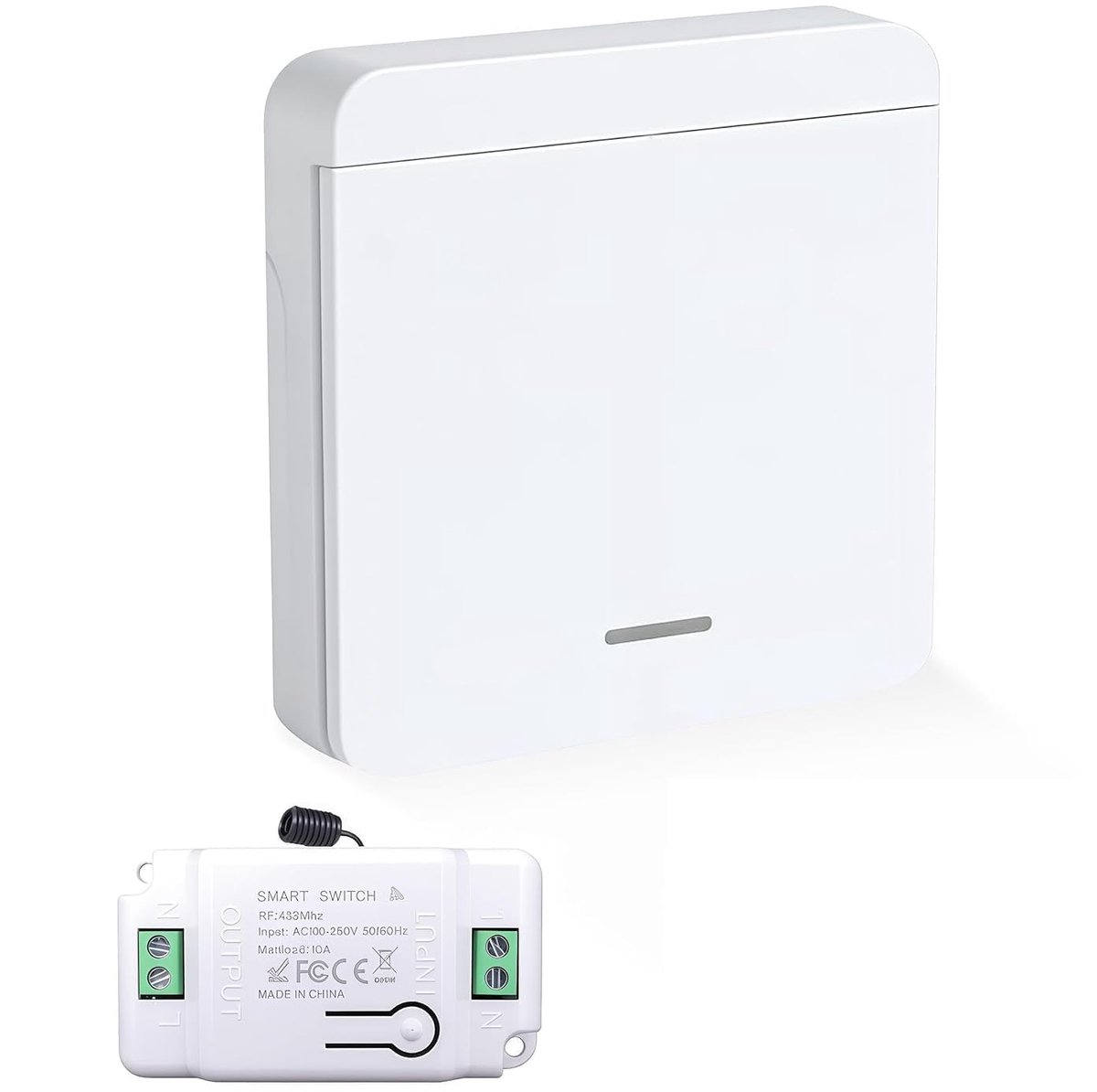 Draadloze lichtschakelaar set 433 MHz - controleer lampen tot 2000 W - eenvoudig zonder bedrading - bereik tot 70 m - SnelShoppen