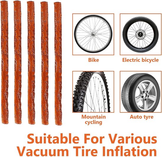 Reparatieset Banden - Reparatiestrips Tubeless - Snel Banden Herstellen - Geen Lijm Nodig - 25 Stuks - Zwart — afbeelding 3