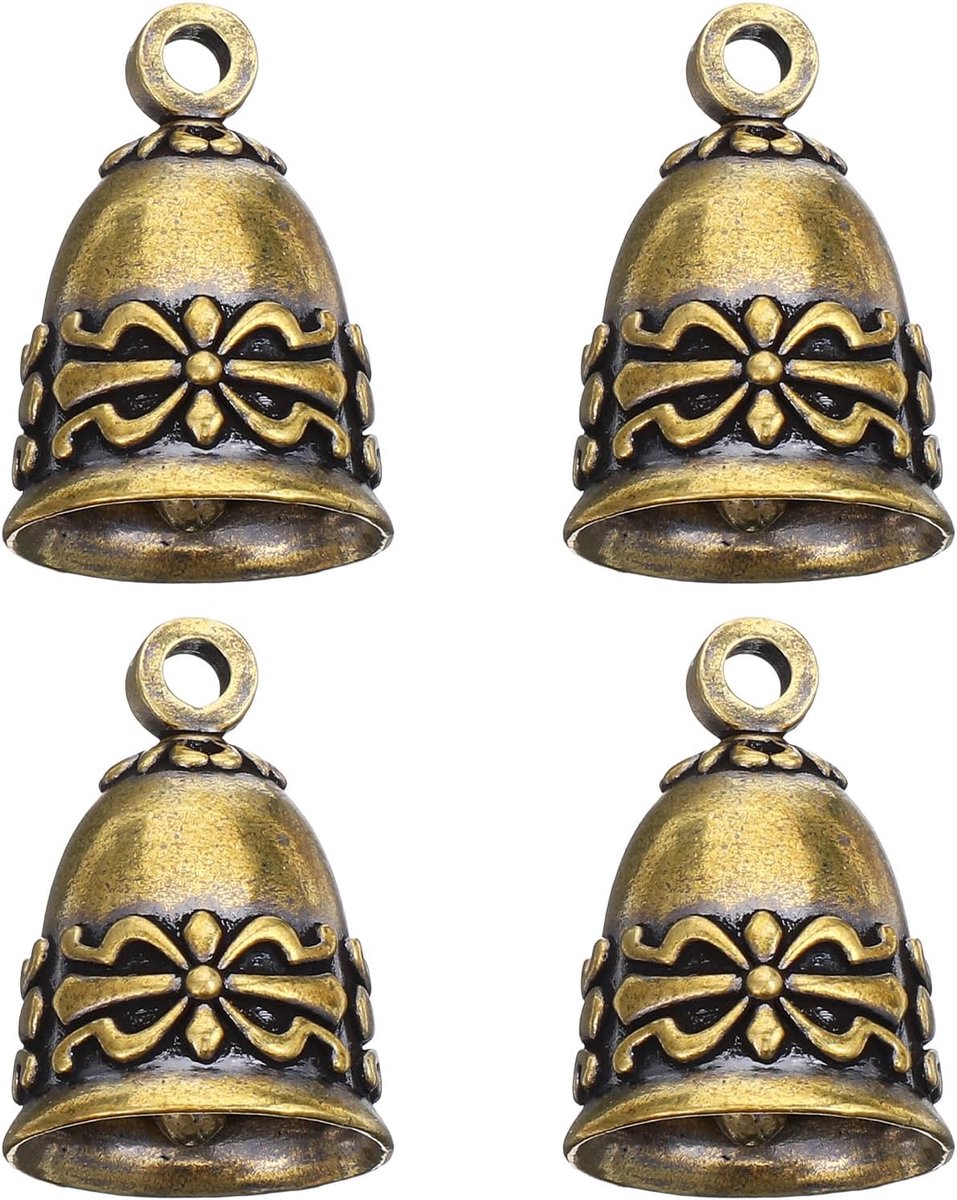 Hanging klokken 4 stuks - vintage messing - voor decoratie - perfect voor DIY projecten - ShopVlot