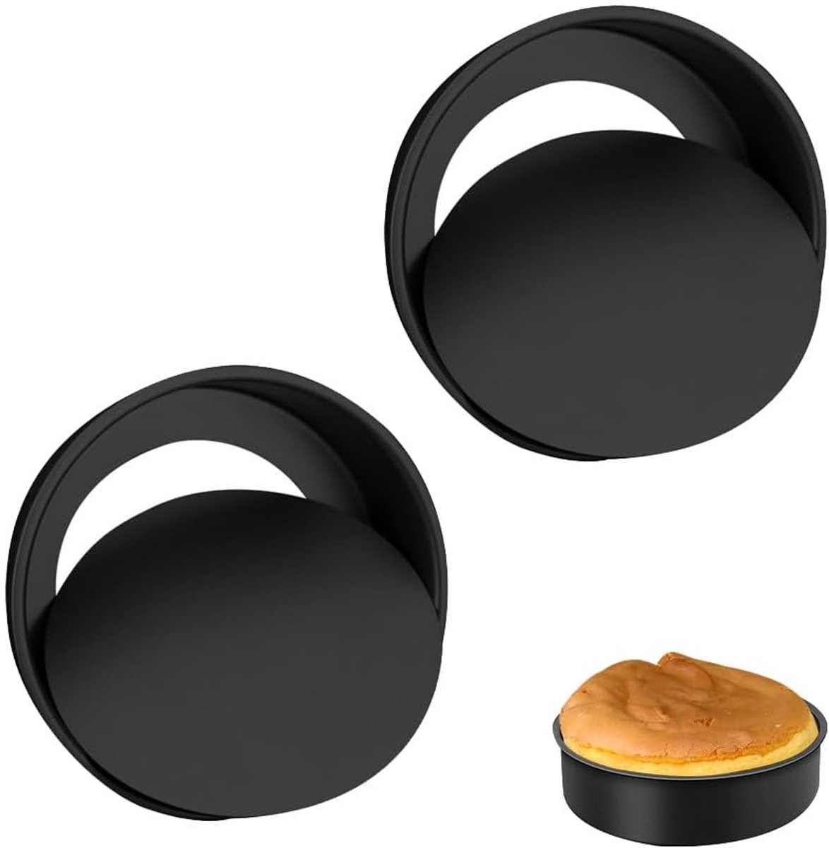 SnelShoppen - Set van 2 Ronde Bakvormen 20 cm met Uitneembare Bodem, Springvormpannen met Antiaanbaklaag, Ideaal voor Taarten, Brownies, Lasagne en Me