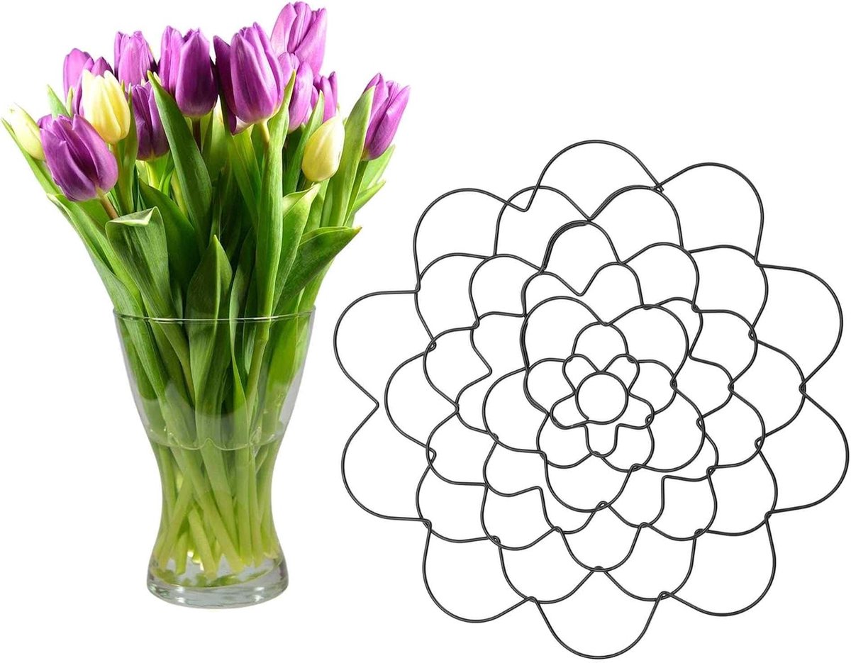 SnelShoppen - Bloemhouder 10cm - Flower Grid voor Bloemarrangementen in Pot - Robuuste Bloemenorganisator - Zwart - Perfect voor Feesten en Tuin