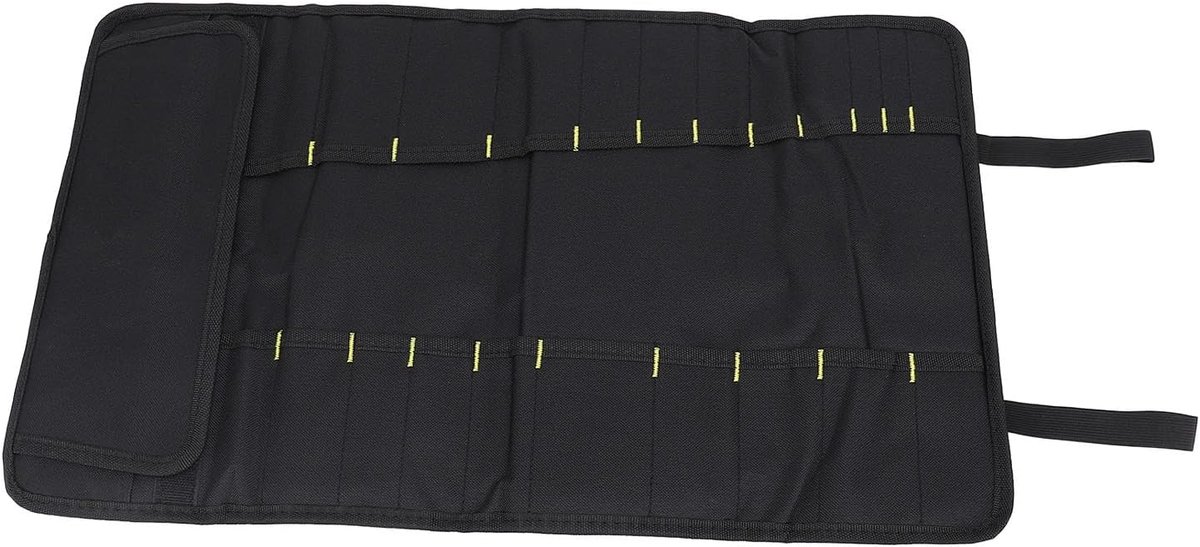 SnelShoppen - Multifunctionele Koksmes Tas met 20 Slots, Ruimtebesparende Kookgerei Houder, Zwarte Chef Knife Roll voor Camping en Keuken