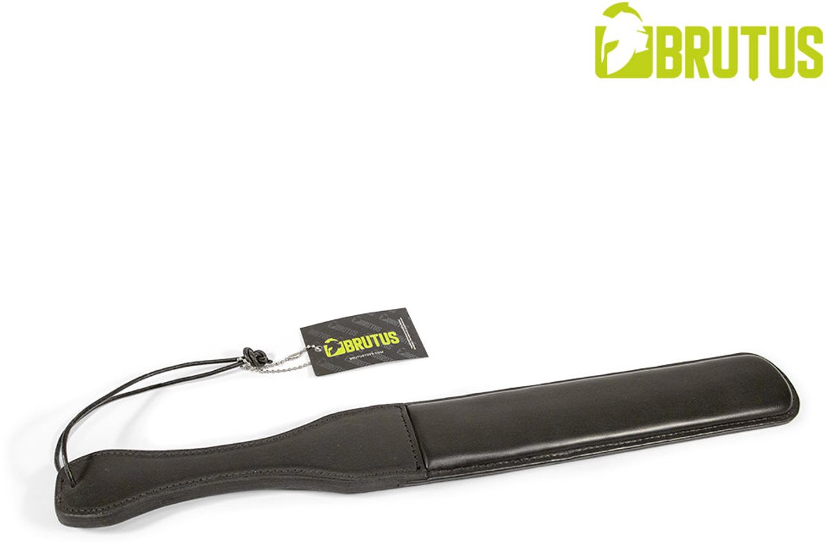 BRUTUS - Cushioned Leather Punisher Paddle - Zwart