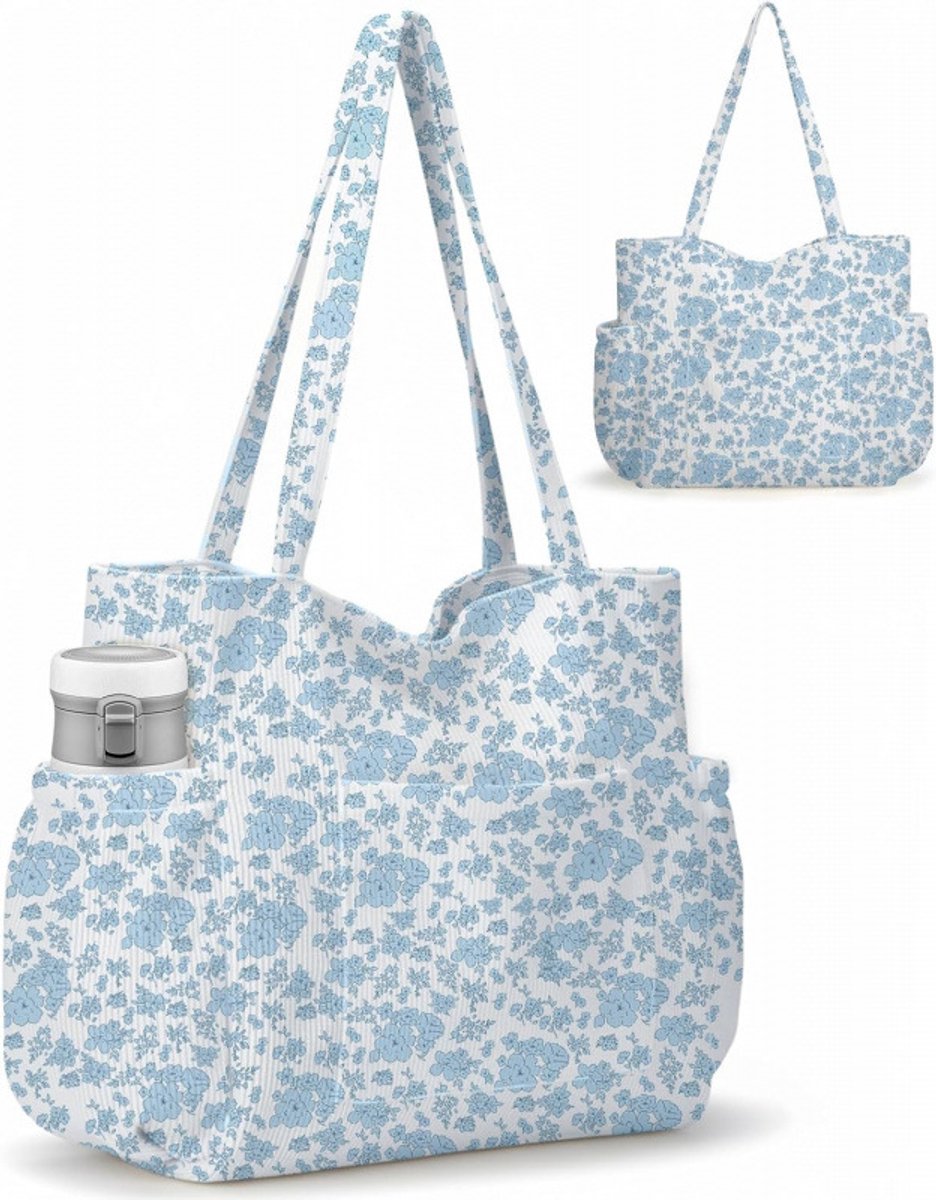 Grote Strandtas Dames - Handtas & Crossbody Tas Bag - Lichtgewicht - Voor Handdoek & Zonnebrand - VoorVakantie & Strand - Blauw